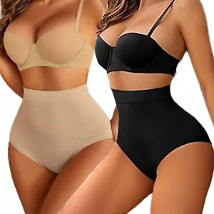 High Waisted Power Butt Lifter Seamless Tummy Control Body Shaper Panties Black - Picture 1 of 14
