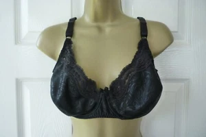 Reggiseno donna M&S taglia 36 D nero stampa vortice orlo pizzo coppa intera ferretto - Foto 1 di 6