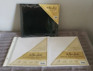 New The Paper Studio Lot of 3 Memory Scrapbook Album Black 8x8 With Refills - Picture 1 of 3