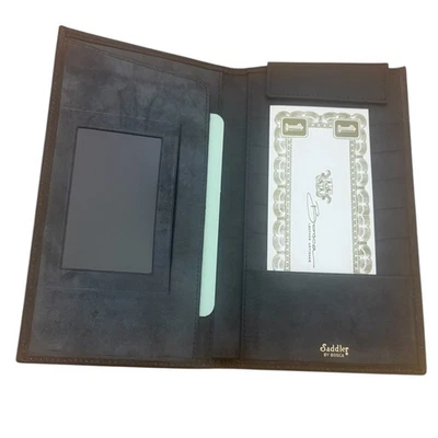 BOSCA Saddler Por Bosca Negro Hyde Doble Pliegue Pasaporte Billetera Identificación Tarjetas de Crédito EE. UU. Foto 1 de 4