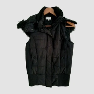 Witchery 8 Womens Black Puffer Vest Detachable Hood - Picture 1 of 5
