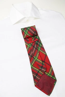 Unbranded Tie Men's ONE SIZE Red Plaid Pointed - Image 1 of 4