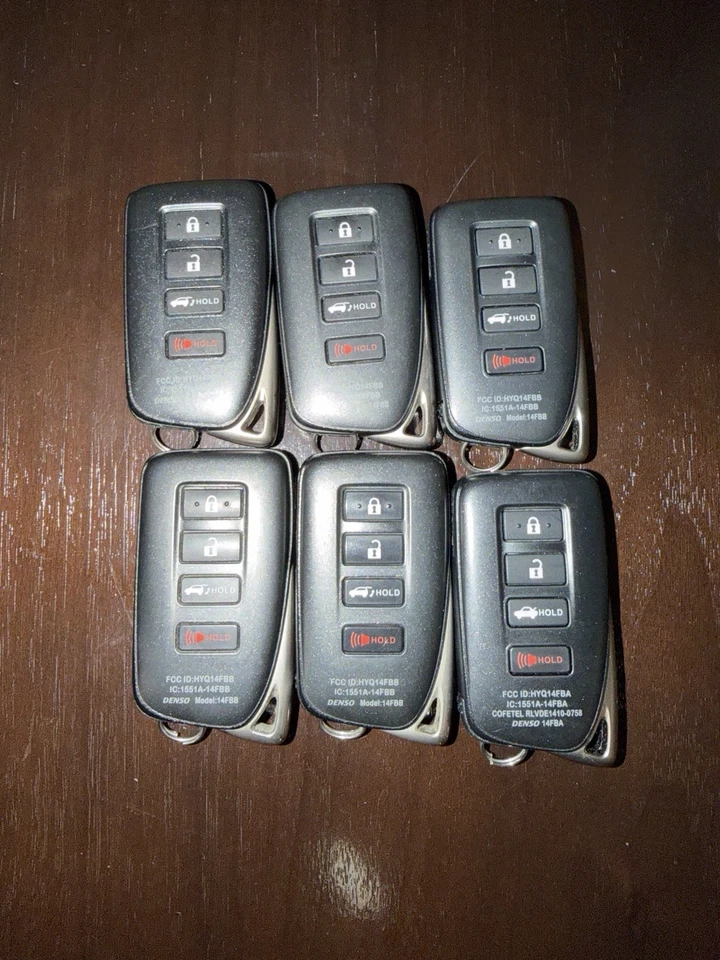 LOT 6 OEM KEYS, LEXUS KEY FOB FOBs USED PRE OWNED - Image 1 of 1