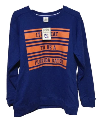 Victoria's Secret 粉色女式圆领运动衫佛罗里达鳄鱼蓝色橙色 Sm — 第 1/4 张图片