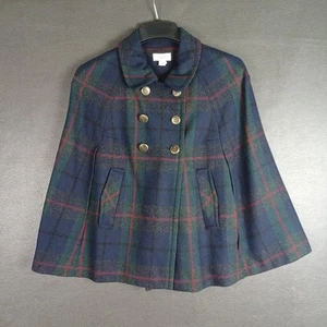 Mantello loft donna piccolo doppiopetto tartan a quadri misto lana tasche foderato - Foto 1 di 11