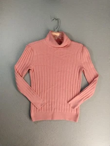 Talbots Womens Sweater Small Pink Ribbed Turtleneck Long Sleeve Knit Pullover f - Picture 1 of 8