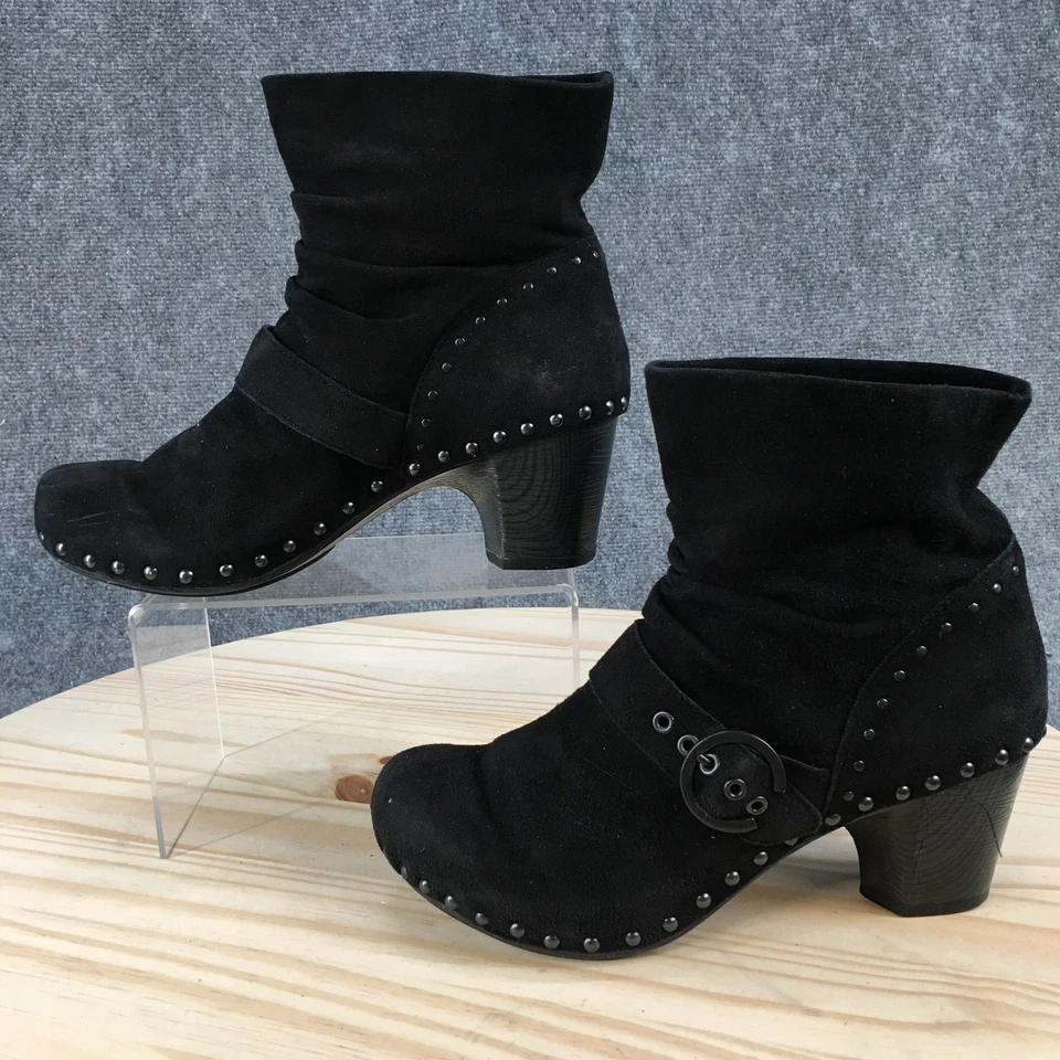 Dansko Boots Womens 39 Nikita Ankle Bootie Black Leather Casual Block 7702020200 - Image 1 of 4