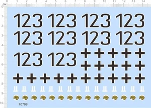 Universal WWII German Tiger Tank Iron Cross 123 Logos Panzer Model Water Decal - Picture 1 of 1