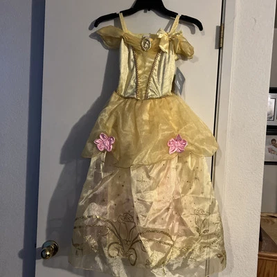 NWT Disney Store Belle Costume Beauty and The Beast Dress Child Sz 7/8 Yellow  - Image 1 of 4