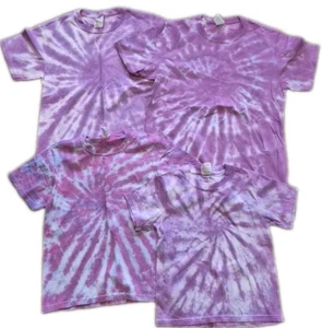 4 Stück handgefertigte Batik T-Shirts Familie Größe XL LG Kinder T-Shirt Hippie Gildan  - Bild 1 von 7
