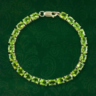 PERIDOT TENNIS BRACELET 9CT GOLD - Image 1 of 4