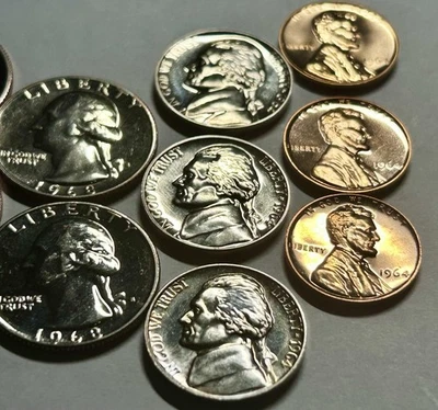 Quarter Nickel One Cent PROOF COIN LOT of 10 - Image 1 of 4
