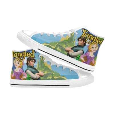 Zapatillas deportivas Rapunzel personalizadas de caña alta de lona para niños Foto 1 de 4