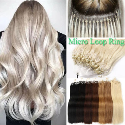 CLEARANCE Micro Loop Ring Beads Remy Human Hair Extensions Nano Tip 1G/S THICK F - Image 1 of 4