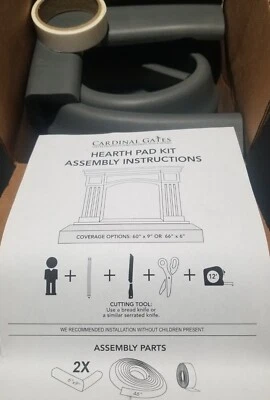 Protective Edge Fireplace Cardinal Gates Kids Edge Large Fireplace Pad Kit, Grey - Изображение 1 из 4