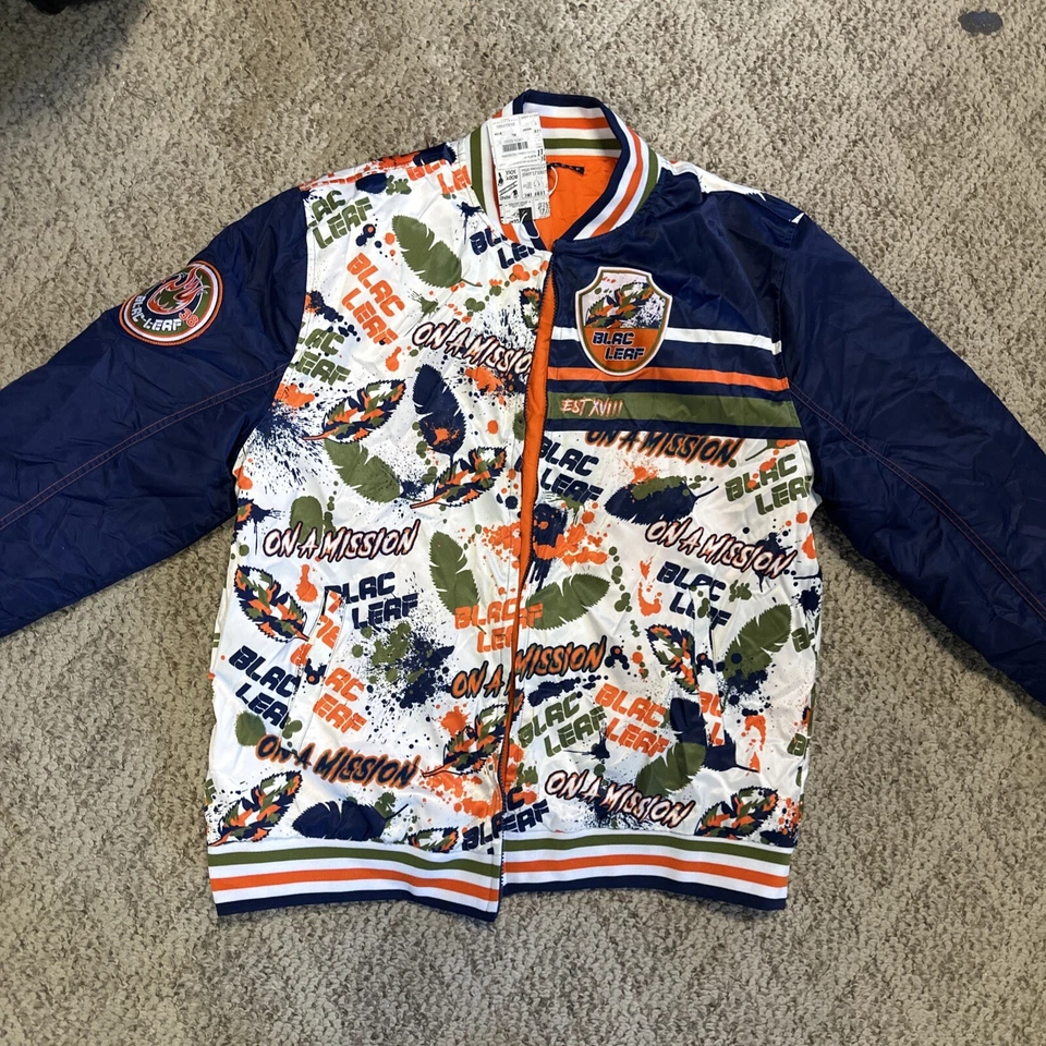 Blac leaf 100%Authenitc Zip Up Jacket Men's Size Xl All Over Logo Multicolor — 第 1/4 张图片