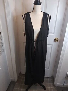 Kona Sol Black Duster Cover Up Size Small/Medium New - Picture 1 of 18