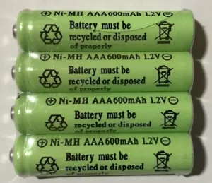 4-pcs1.2v AAA (600mAh) Ni-MH Rechargeable Battery For Solar Light - Picture 1 of 1