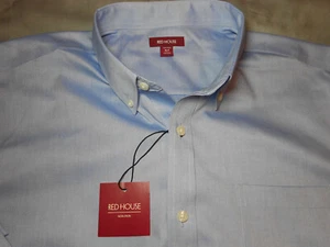 NEW RED HOUSE XLT dress shirt blue NON IRON EASY CARE 100% COTTON long sleeve - Picture 1 of 12