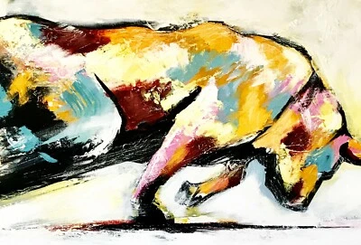 36" Framed Art  bull wall décor Spanish  print canvas Spain By Andy Baker - Image 1 of 4