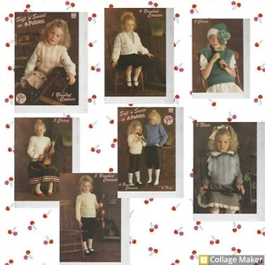 Knitting Pattern booklet Patons 741 girls vest jumper cardigan lacy size 55-75cm - Picture 1 of 8