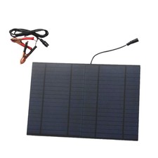 10W Solar Pannel Battery Charger DC5521 to Alligator Clips for Cars Boats
