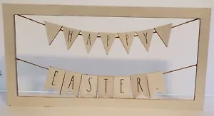 Rae Dunn Happy Easter Wood Banner Garland Sign 20" x 10" - Picture 1 of 4