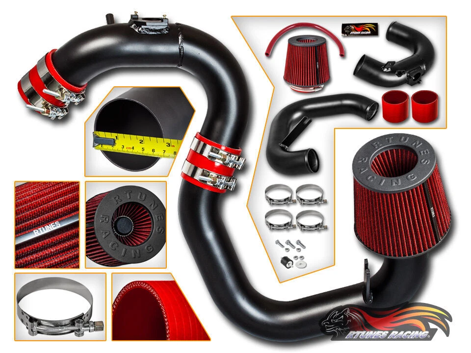 KIT ADMISIÓN AIRE FRÍO NEGRO MATE + FILTRO SECO PARA MAZDA 04-09 MAZDA3 2.0L 2.3L L4 Foto 1 de 1