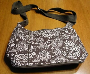 31 Thirty One Free To Be Crossbody shoulder Bag Purse Brown Floral - Picture 1 of 4