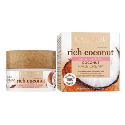 Gesichtscreme Eveline Cosmetics RICH COCONUT Creme Gesichtspflegecreme 50 ml - Bild 1 von 3