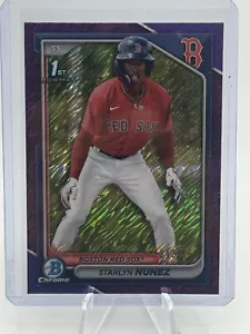 STARLYN NUNEZ 2024 BOWMAN CHROME PURPLE SHIMMER REFRACTORS RC 213/250 - Picture 1 of 2
