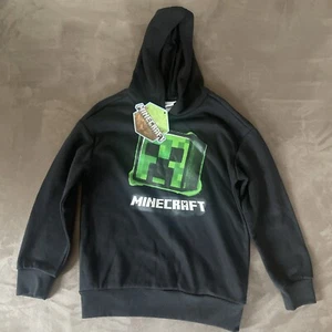 NEW Minecraft Creeper Boys Black Printed Fleece Hoodie Jumper Size 14 youth - Picture 1 of 3