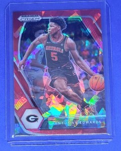 Anthony Edwards *Red Cracked Ice* 2021-22 Panini Prizm Draft Picks #65 T’Wolves