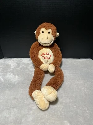 Dan Dee висячая обезьяна плюшевая дикая вещь руки ноги крюк и петля коричневая обезьяна шимпанзе - Изображение 1 из 4