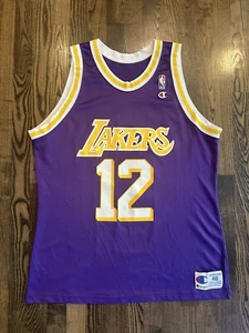 Rare VLADE DIVAC #12 Los Angeles LA Lakers Purple Champion Jersey Size 48 XL - Picture 1 of 5