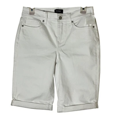 NYDJ Briella White Bermuda Shorts Women 4 Lift Tuck Stretch Denim 11” Inseam NWT - Image 1 of 4