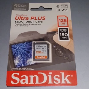 SanDisk Ultra PLUS SDXC UHS-I 128GB SD Card SDSDUWC-128G-AT6IN - Picture 1 of 2
