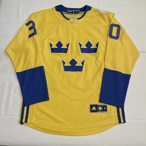 Adidas Henrik Lundqvist Team Sweden 2016 World Cup Of Hockey WCH Jersey Yellow S - Picture 1 of 6