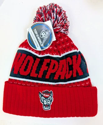 Gorra de invierno tobogán gorro tobogán marca TW North Carolina NC State Wolfpack para hombre nueva con etiquetas Foto 1 de 3