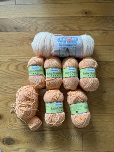 Herrschners Bebé Chenille Hilo Naranja Lote De 6 + Bernat Melocotón - Imagen 1 de 7