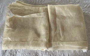 2 West Elm  Ivory Linen Curtain Panels 48x96”Semi Sheer Unlined Rod Pocket - Picture 1 of 3