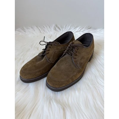 Nuevo Zapatos de vestir Oxford de gamuza marrón para mujer Hush Puppies cómodos tacón bajo - Talla 7M Foto 1 de 4