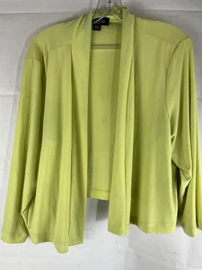 Chaqueta cárdigan para mujer Perceptions frente abierto 18W verde lima usada - Imagen 1 de 5