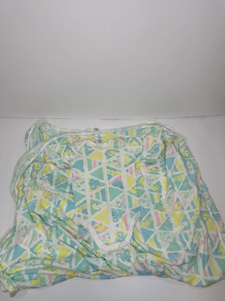 Juego de body y manta vintage años 80 Soupçon by Oneita bebé 6 meses pastel EE. UU.  Foto 1 de 4