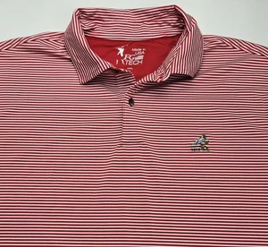 XXL F&G Tech Stretch Polo Mens Red White Stripe Bob-O-Link Golf Club - Picture 1 of 7
