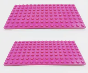 LEGO 8x16 DARK PINK x 2 Base Plate 8x16 STUDS (PINS) Brand New - Picture 1 of 4