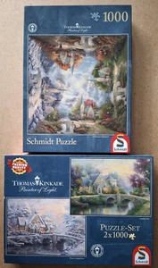 3 x 1000 Teile (1x Puzzle-Set  + 1x 1000 Teile ) Thomas Kinkade Schmidt Puzzle - Bild 1 von 8