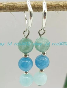 Nuevos Pendientes Multicolor 8mm Jade Redondos Piedras Preciosas Cuentas Hechos a Mano - Imagen 1 de 12