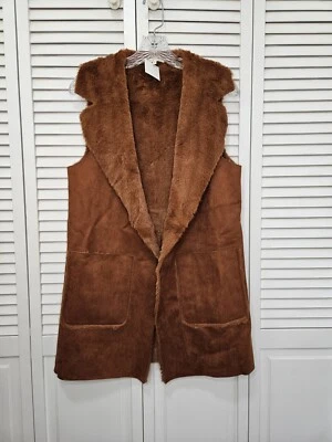 Mystree Suave Cárdigan Chaleco Marrón Boho Hippie Occidental Para Mujer Talla Pequeña NUEVO Foto 1 de 4