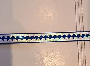 WTP Decorator Tape 5 Feet -5/8" Scallop Blue/Pearl for Lures, Spoons, Flashers - Picture 1 of 3